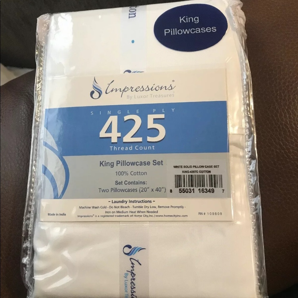 Luxor Treasure King Pillowcases 425TC 100% Cotton